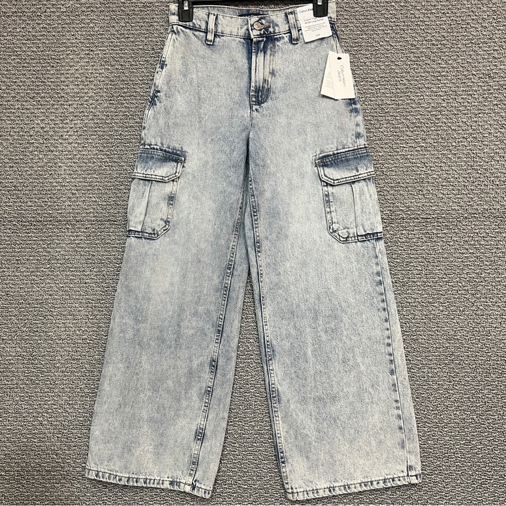 Calvin Klein jeans women’s super hi-rise petite wide leg size 24P NWT